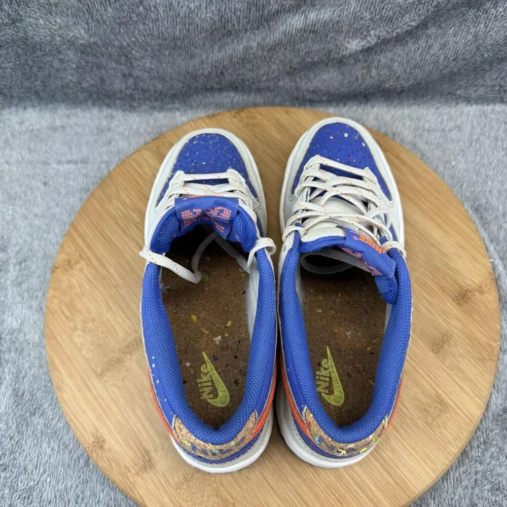Nike Dunk Low Shoes Boys Size 5.5Y Blue Orange Speckle Sneakers HJ9233-025
